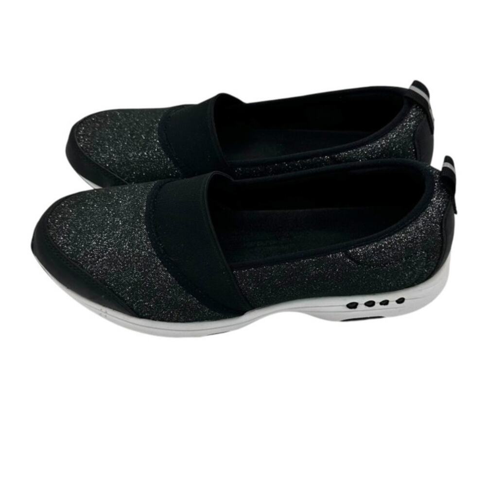Easy Spirit Black Glitter Accent Twist Slip-Ons Size 10M